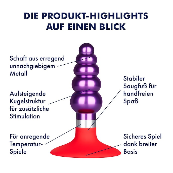 Analplug Edelstahl-Plug mit Silikonsaugfu, 10 cm Lila online bestellen Analplug Edelstahl-Plug mit Silikonsaugfu, 10 cm Lila online bestellen