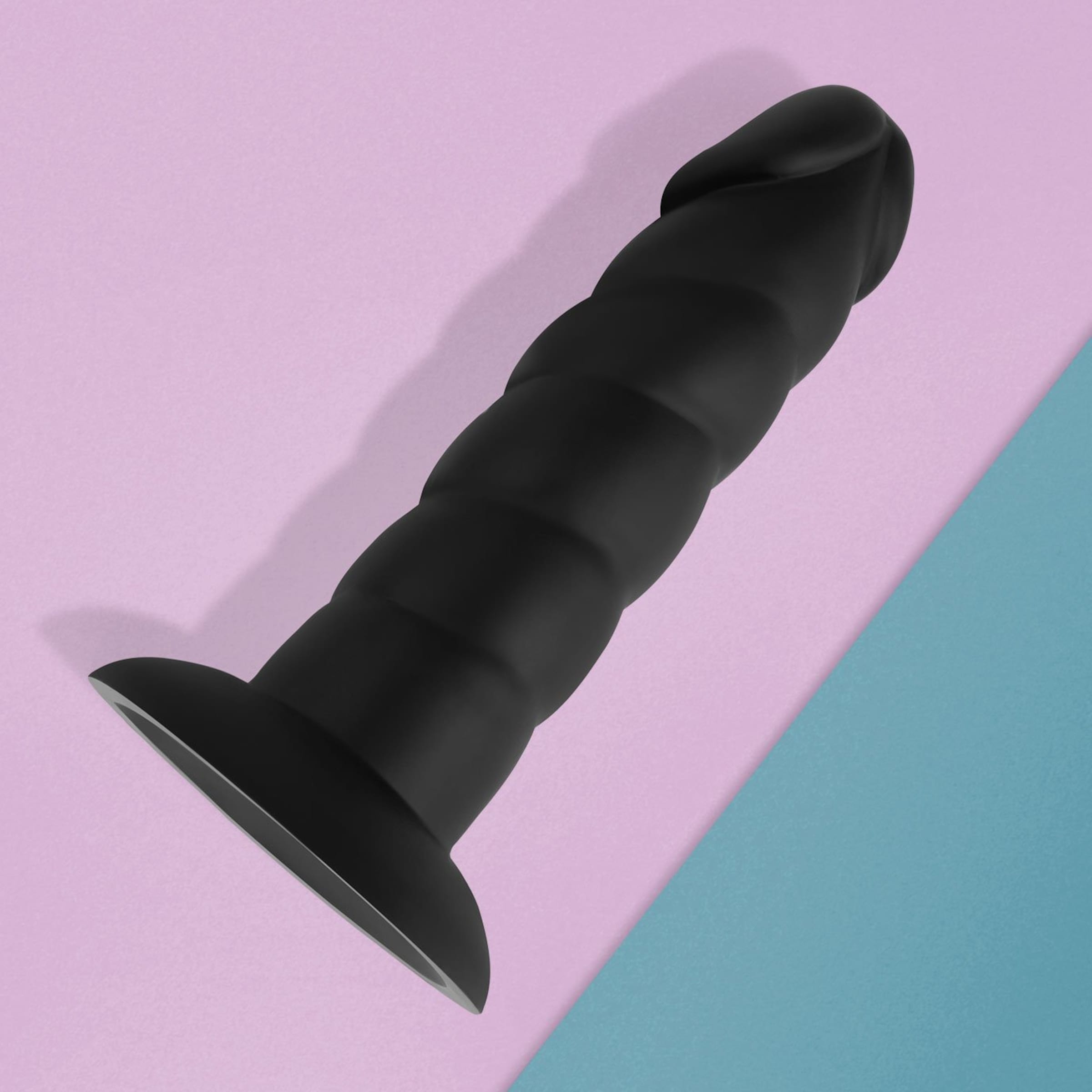 gerippter-dildo-aus-silikon-13-5-cm-Schwarz-2