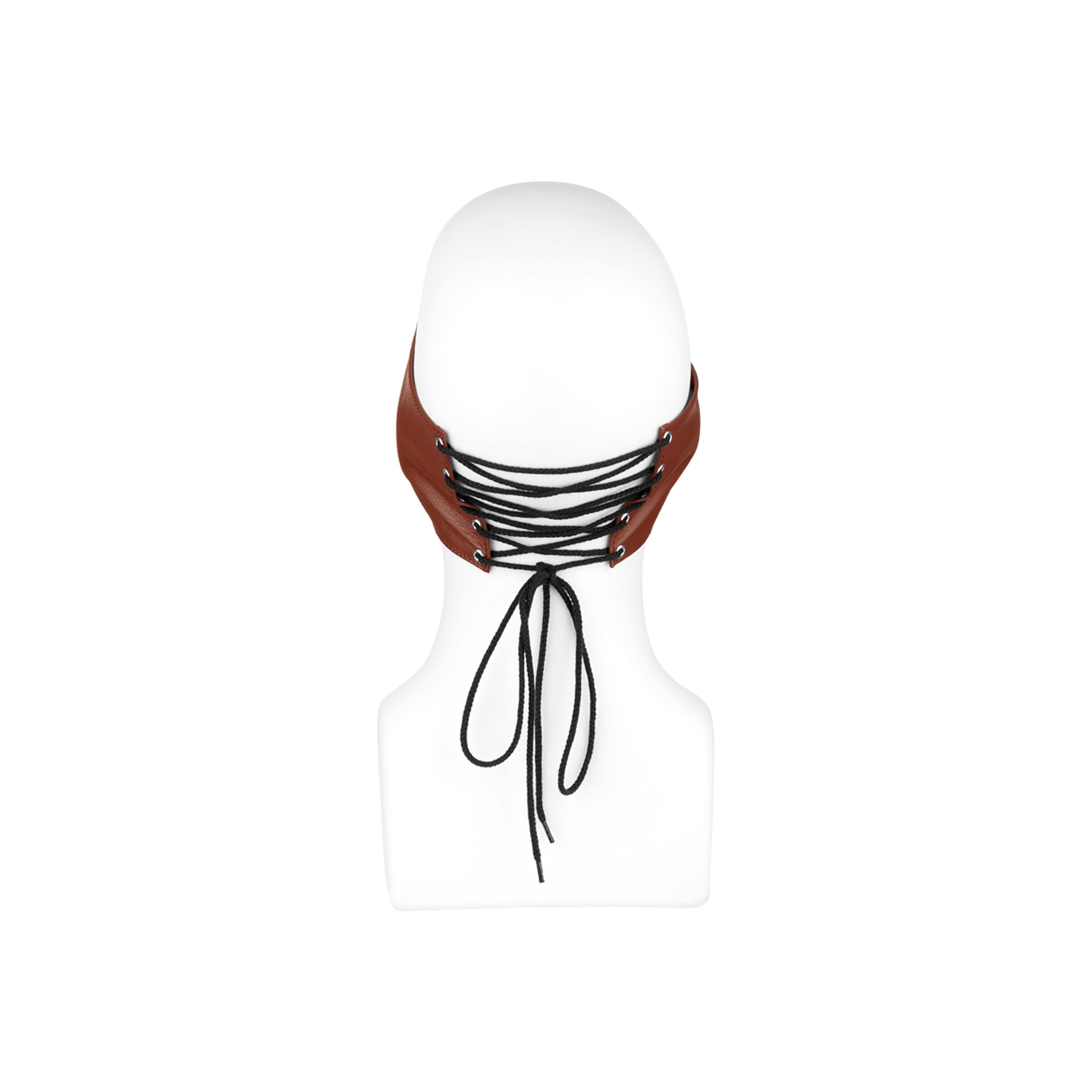 masque-en-cuir-opaque-avec-laçage-Brun-3