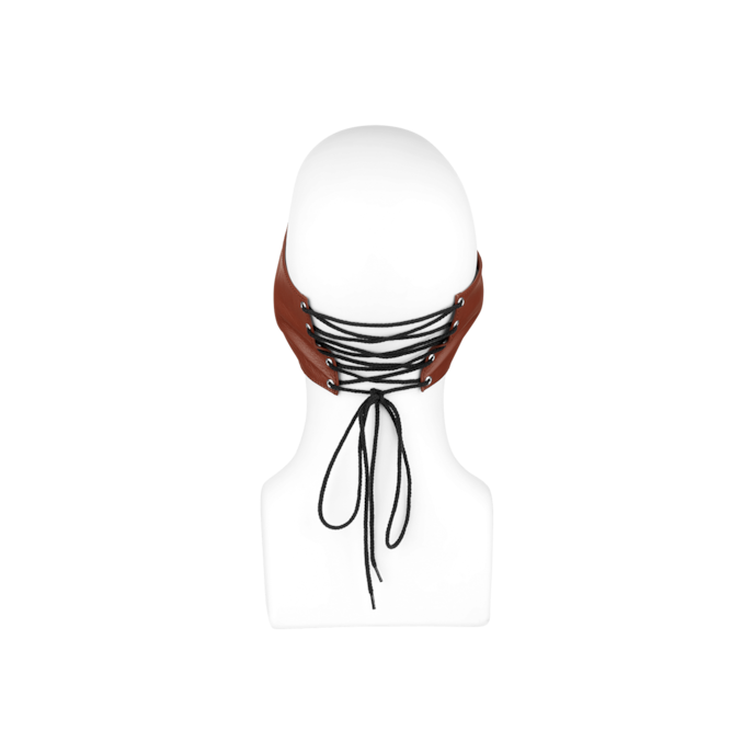 ondoorzichtig-leren-masker-met-veters-Braun-3