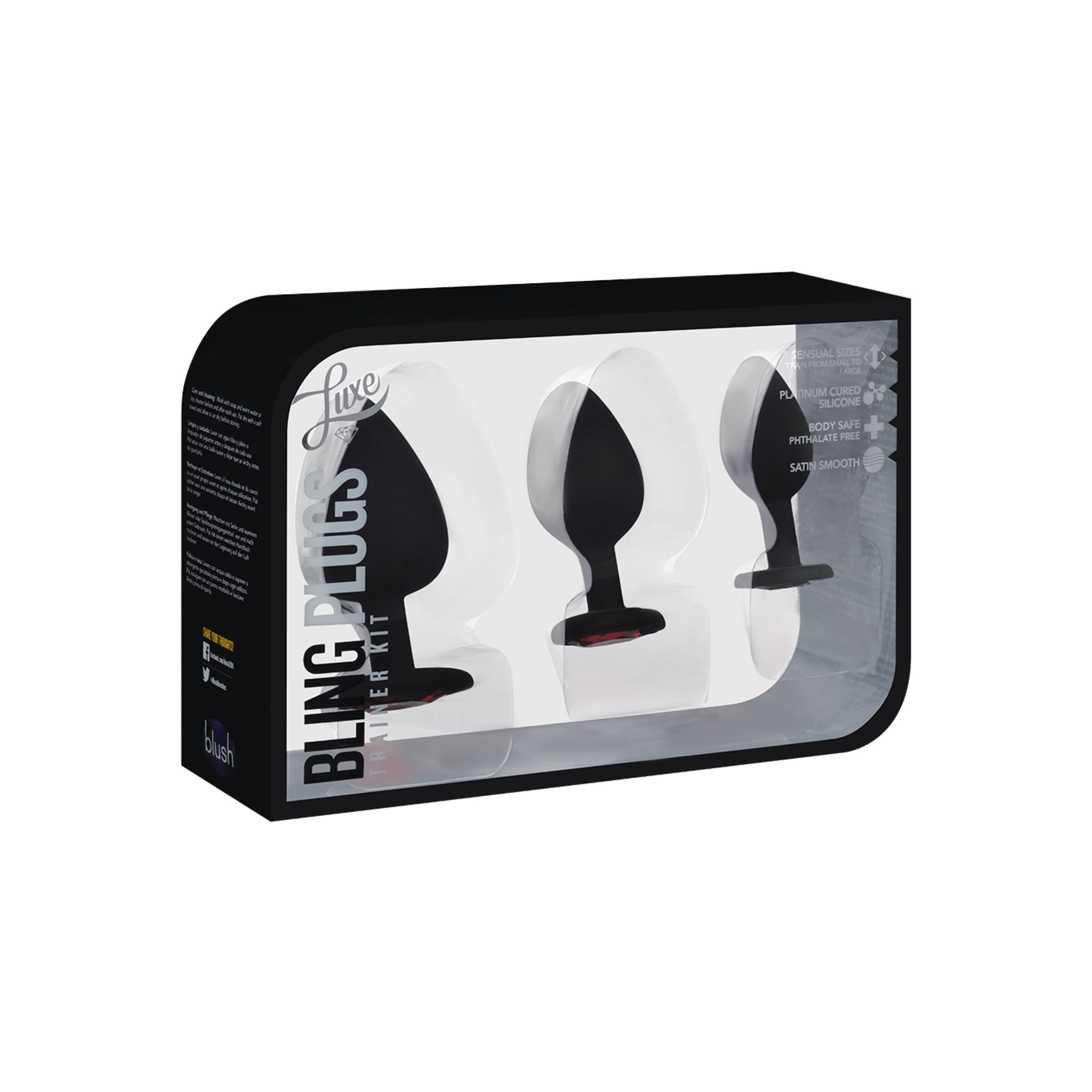 bling-plugs-7-5-[nbhy]-9-5-cm-3-stuks-Rood-Zwart-8