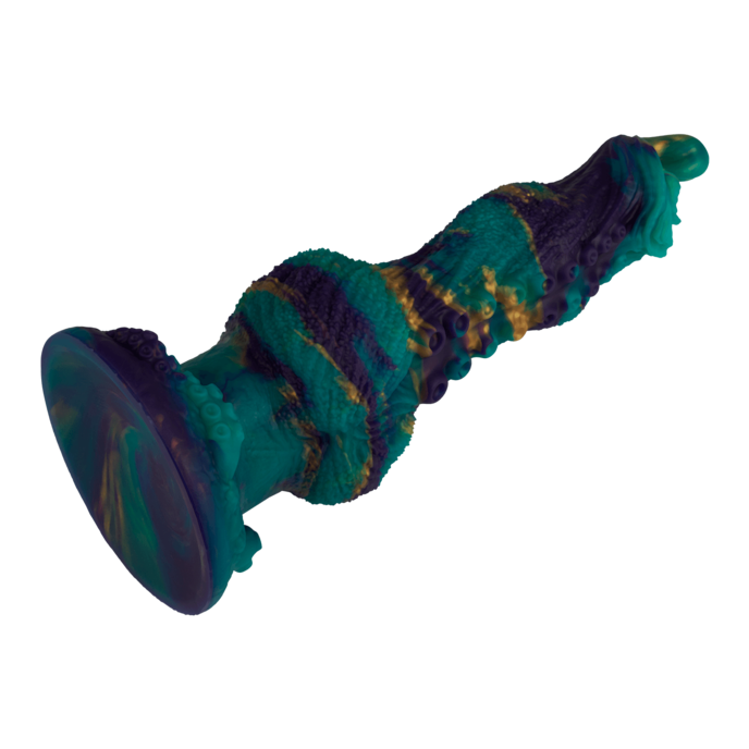 monsterdildo-met-wilde-tentakelstructuur-25-cm-Donkerblauw-Goud-Turkoois-5