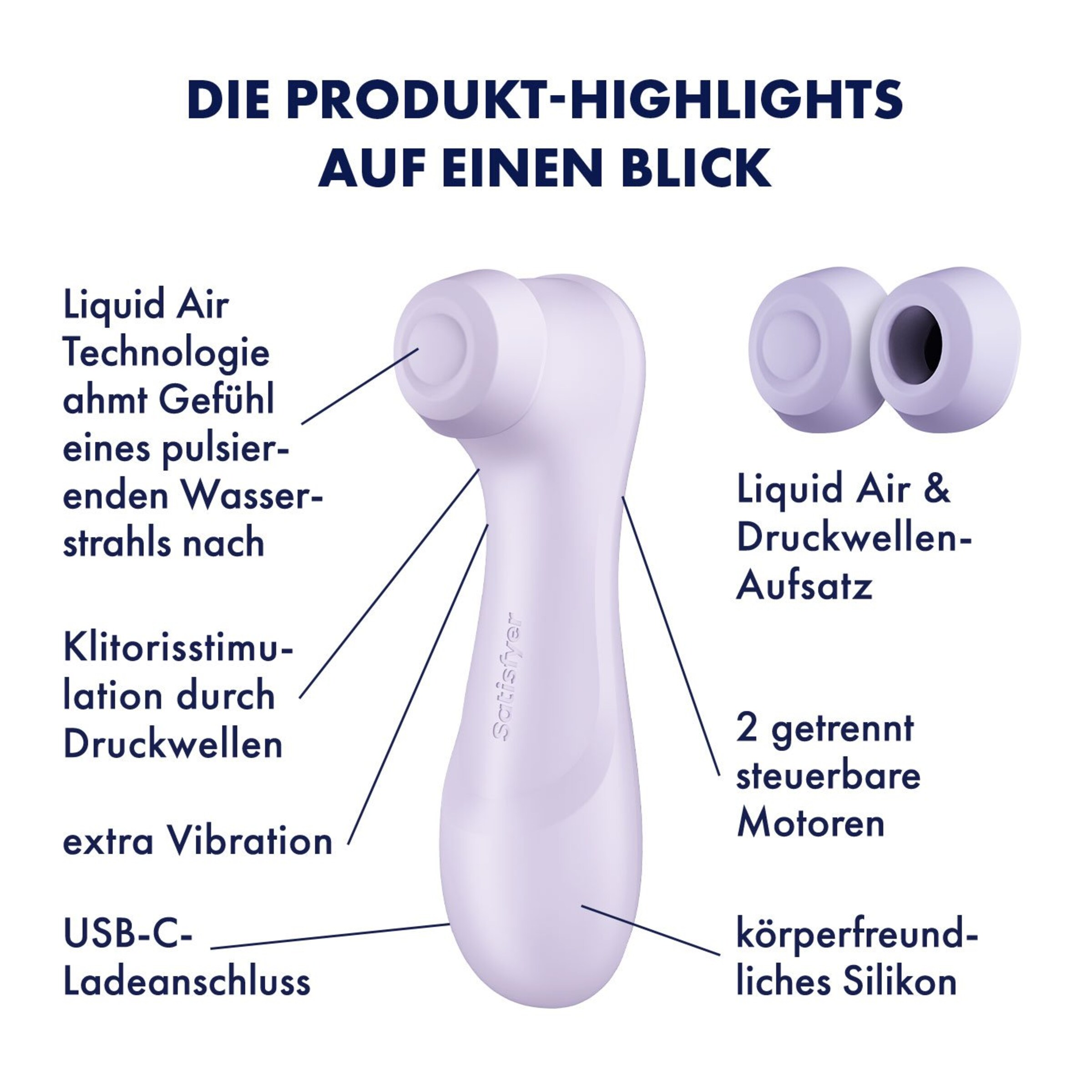 Druckwellenvibrator Satisfyer 'Pro 2 Generation 3', 16,5 cm Lila ❤️ online  kaufen