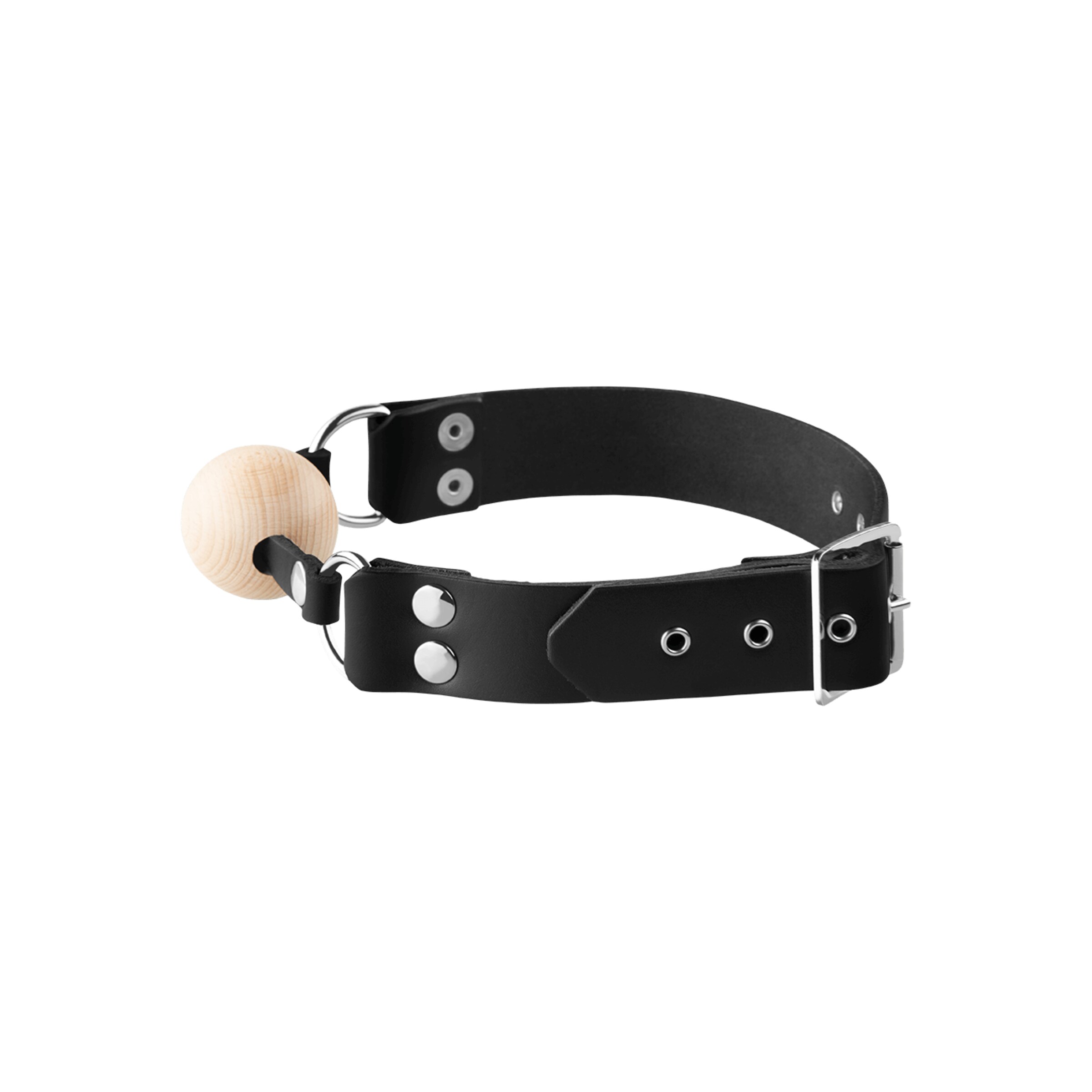 bâillon-avec-boule-en-bois-Clair brun-Noir-4