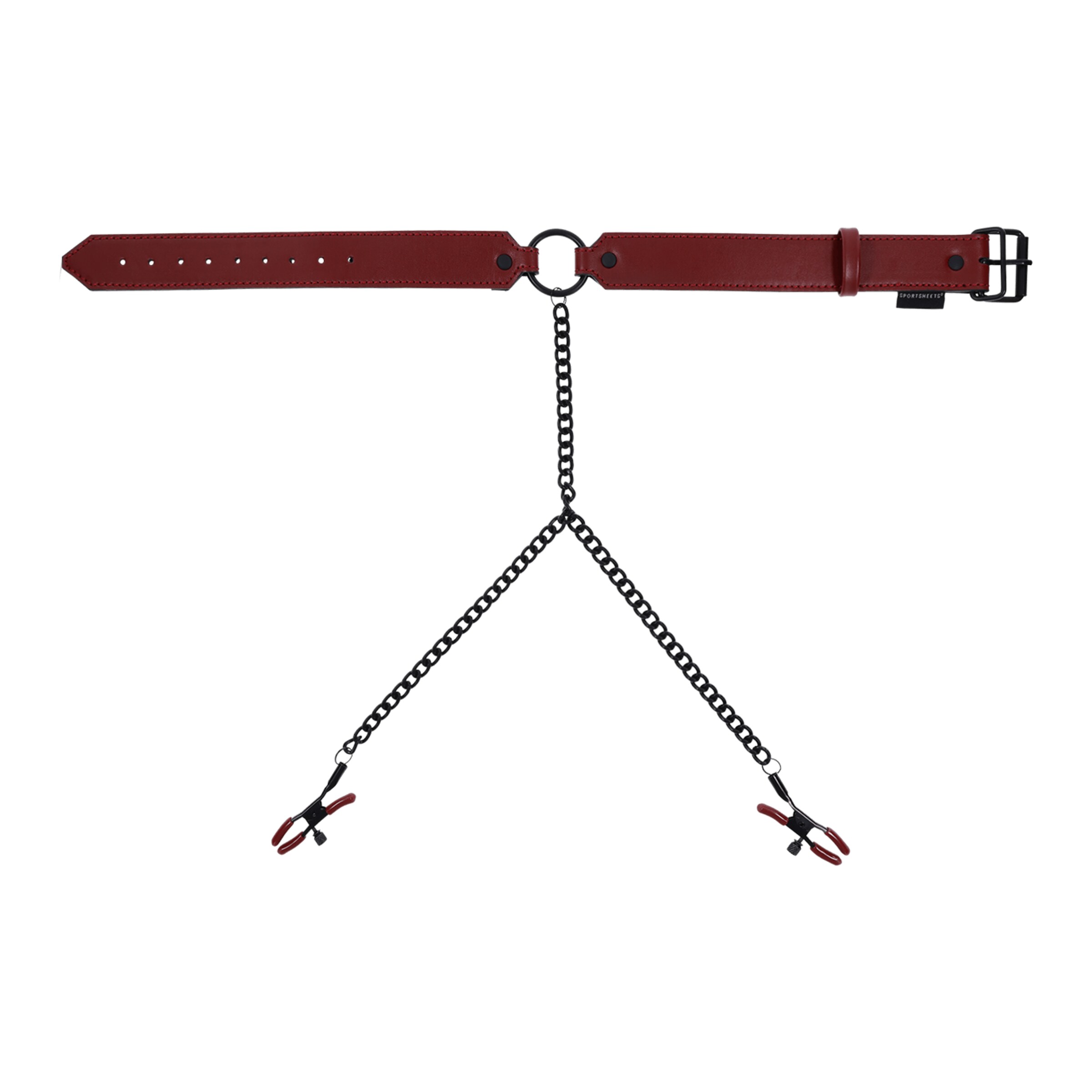 saffron-collar-with-nipple-clamps-Rood-Zwart-3