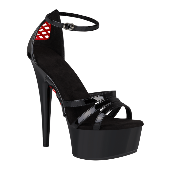 plateaupumps-met-veters-Rot-Schwarz-3