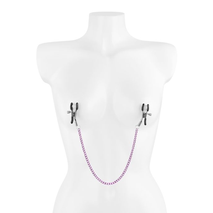 klassieke-nippelklemmen-met-verbindingsketting-Paars-3