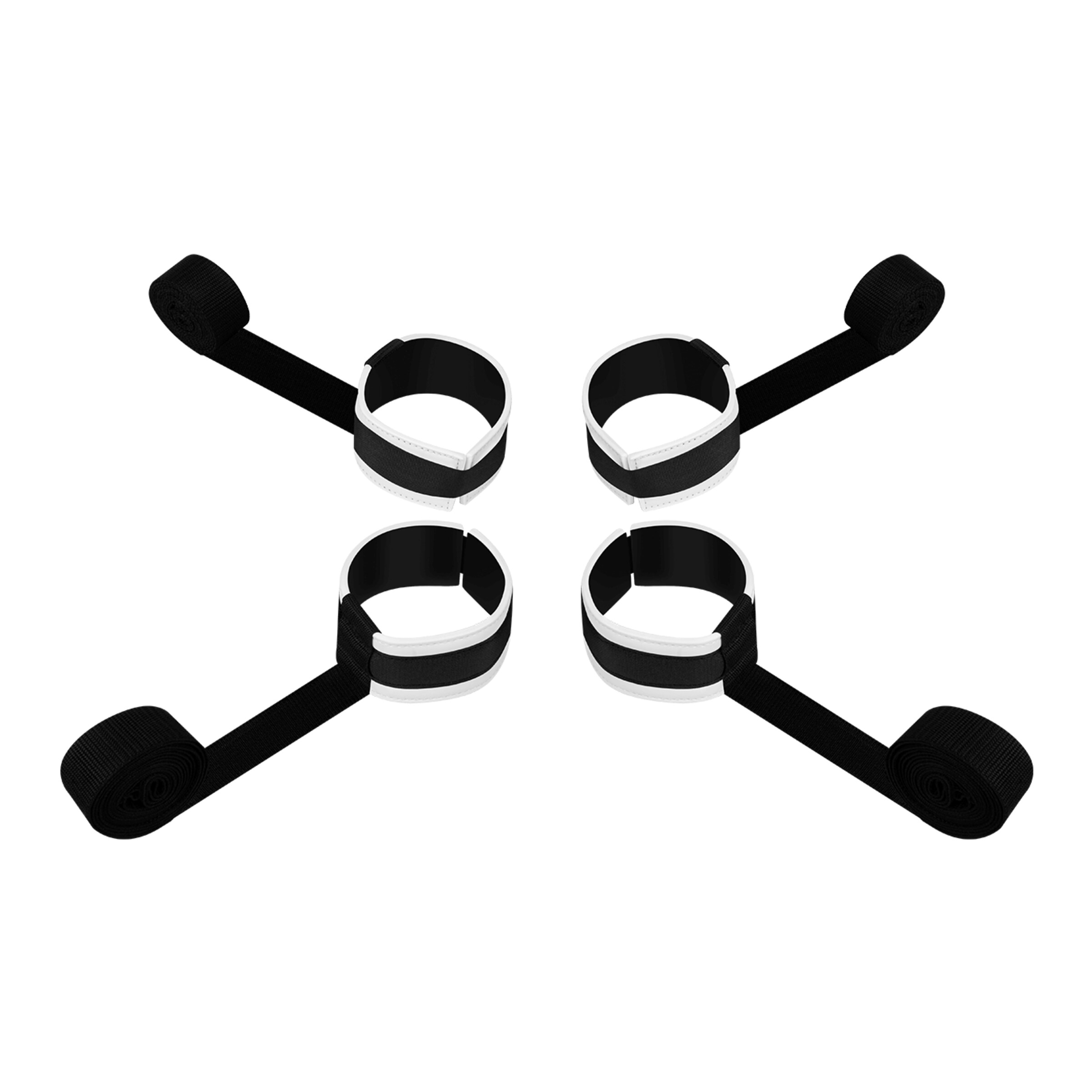 bed-restraints-with-adjustable-cuffs-Schwarz-Weiß-3