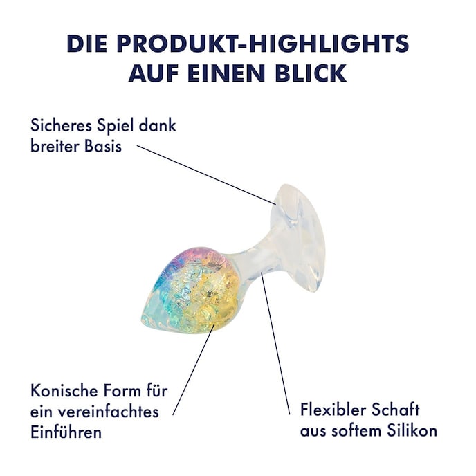 schimmernder-analplug-aus-silikon;-9-5-cm-Bunt-Transparent-2