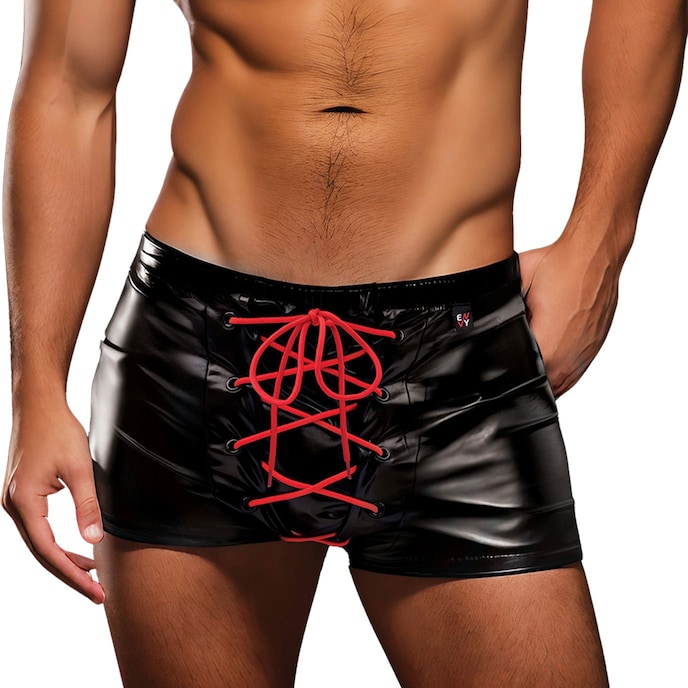 lace-up-wetlook-trunks-Noir-1
