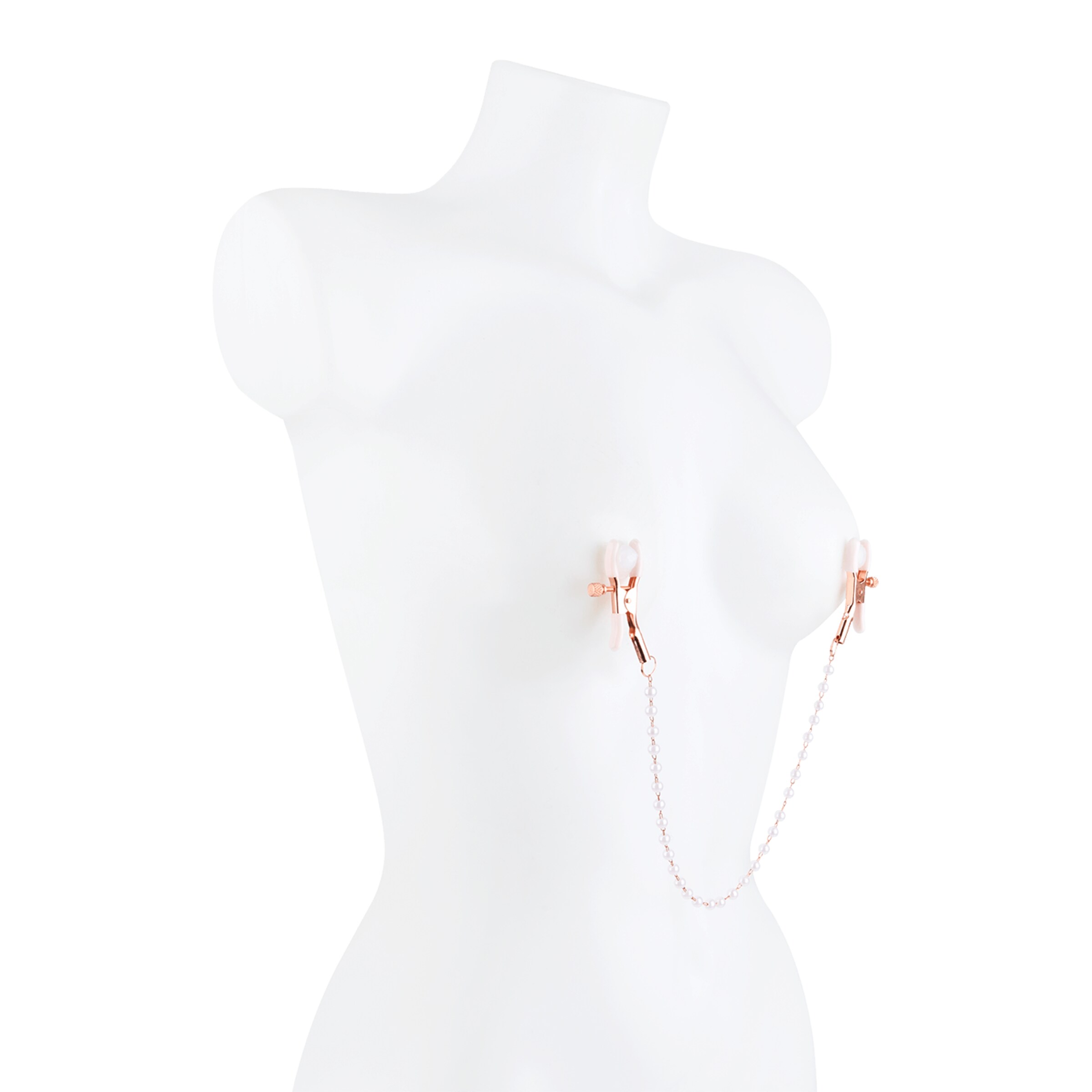 nippelklemmen-met-parelketting-Rosegoud-Wit-2