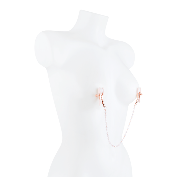 nippelklemmen-met-parelketting-Rosegoud-Wit-2
