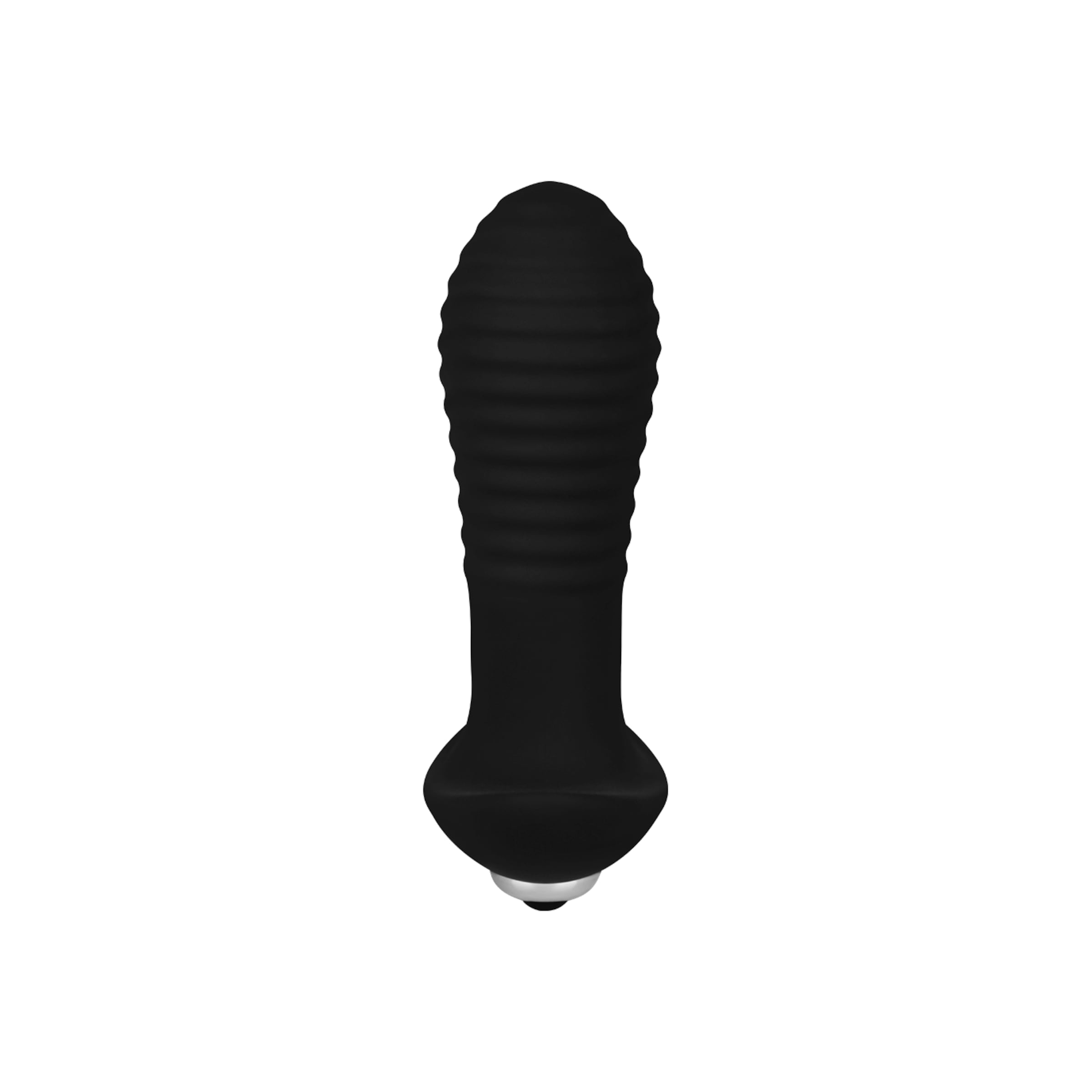 plug-anal-rainuré-en-silicone-10-2-cm-Argent-Noir-5