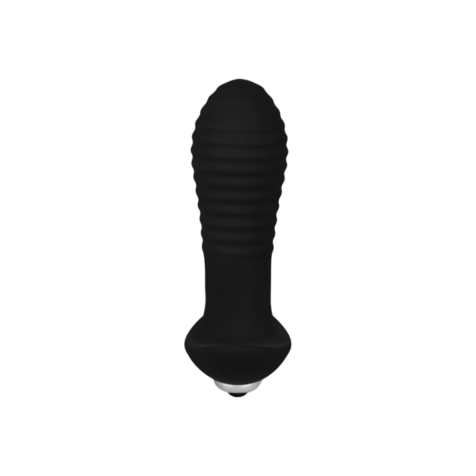 plug-anal-rainuré-en-silicone-10-2-cm-Argent-Noir-5