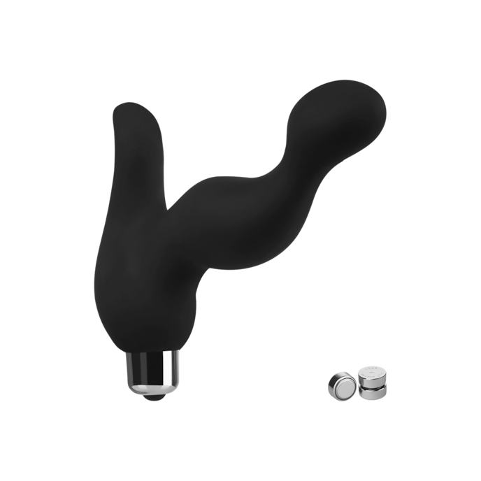 vibromasseur-anal-en-silicone-avec-stimulateur-de-périnée-14-cm-Noir-1