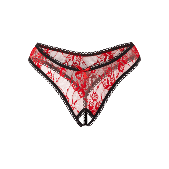 ouvert-string-sexy-avec-coutures-décoratives-et-dentelle-Noir-Rouge-1