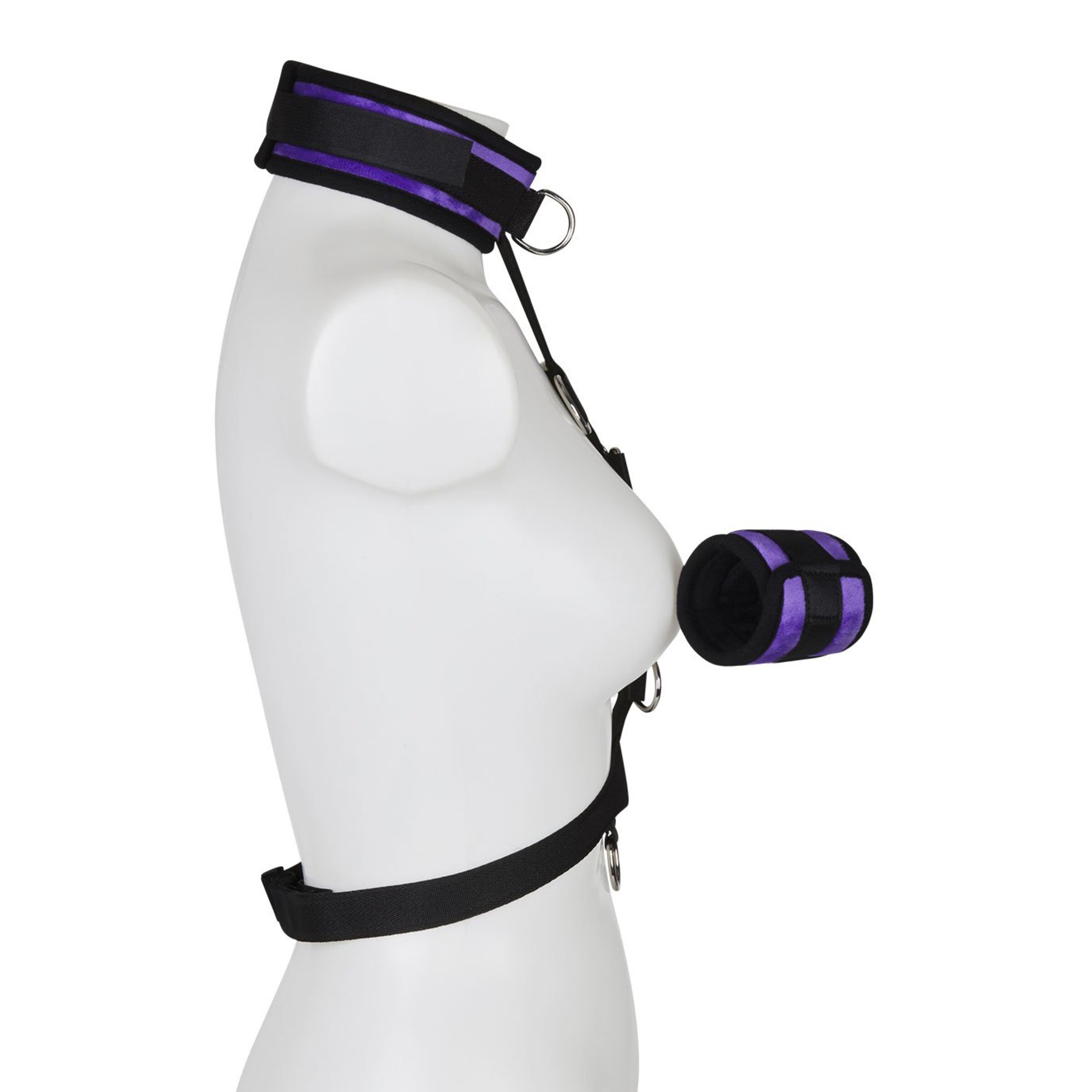 collar-with-cuffs-2-pièces-Noir-Violet-2