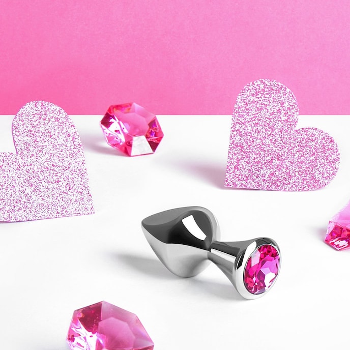 kleine-aluminium-plug-met-kristal-7-cm-Pink-Silber-2