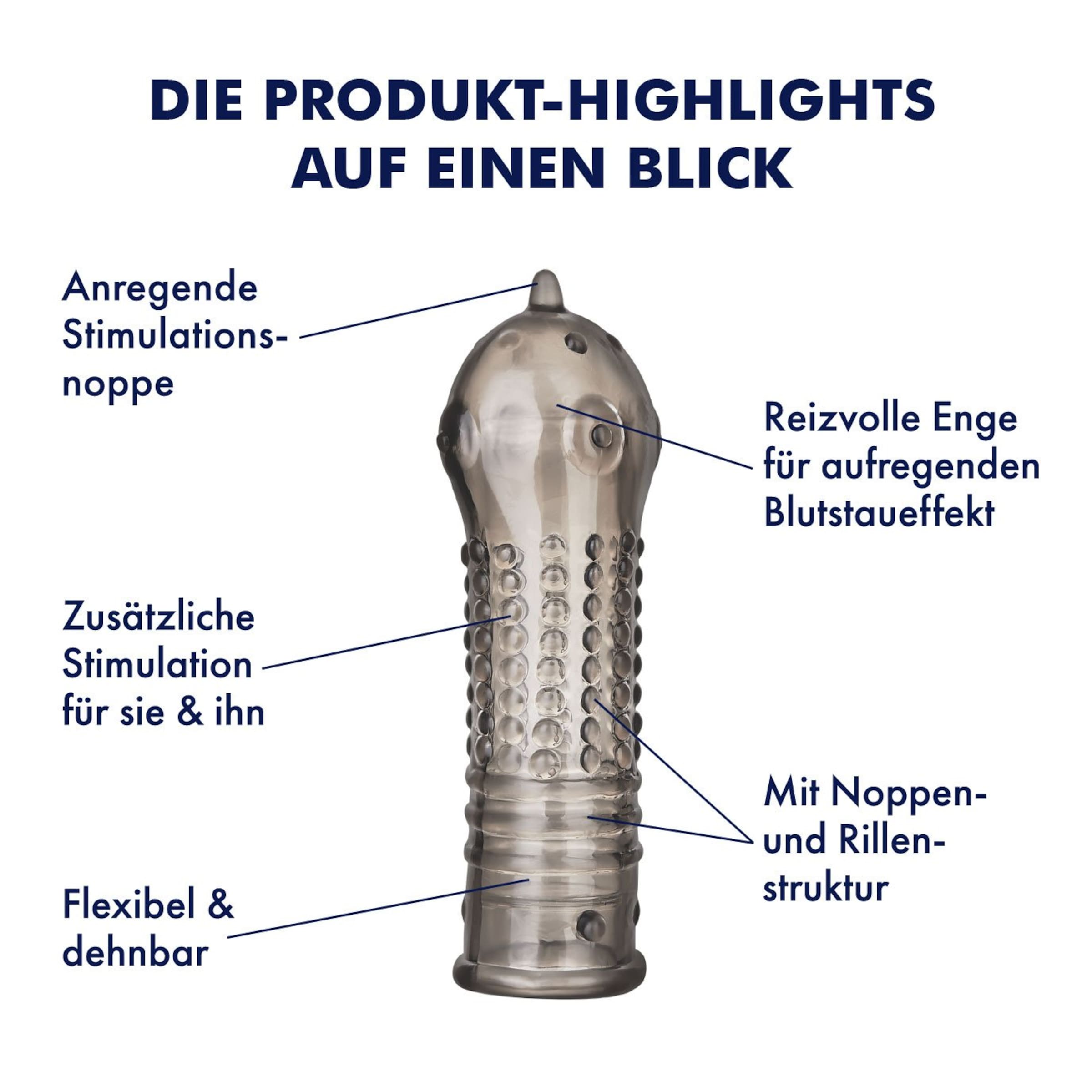 penishülle eis de Genoppte Penishülle, 15 cm schwarz ❤️ online kaufen
