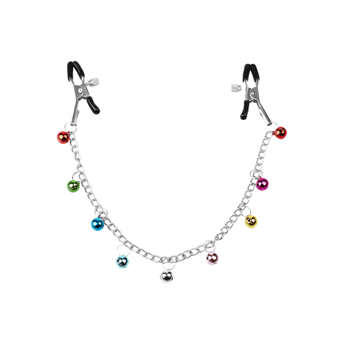 pinces-à-tétons-avec-clochettes-Argent-Multicolore-Noir-2