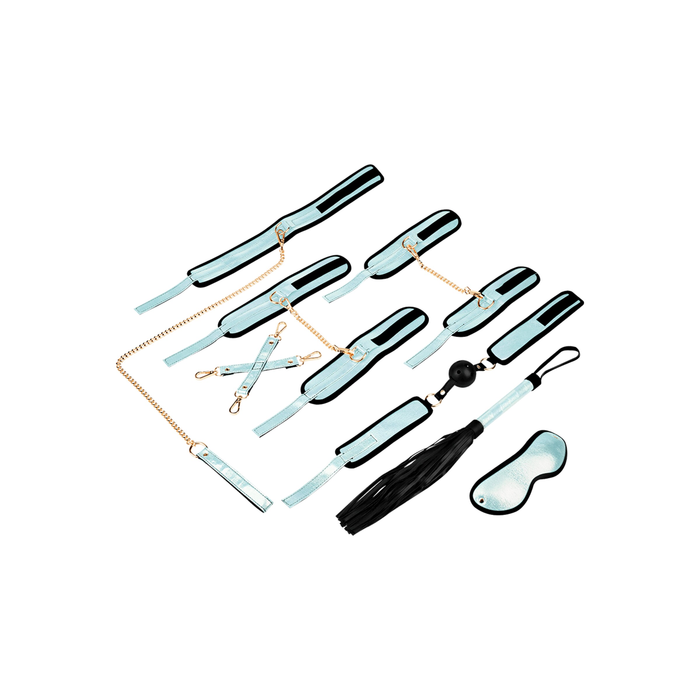 ensemble-captivant-de-bdsm[nbhy]-10-pièces-Bleu clair-Noir-Or-5