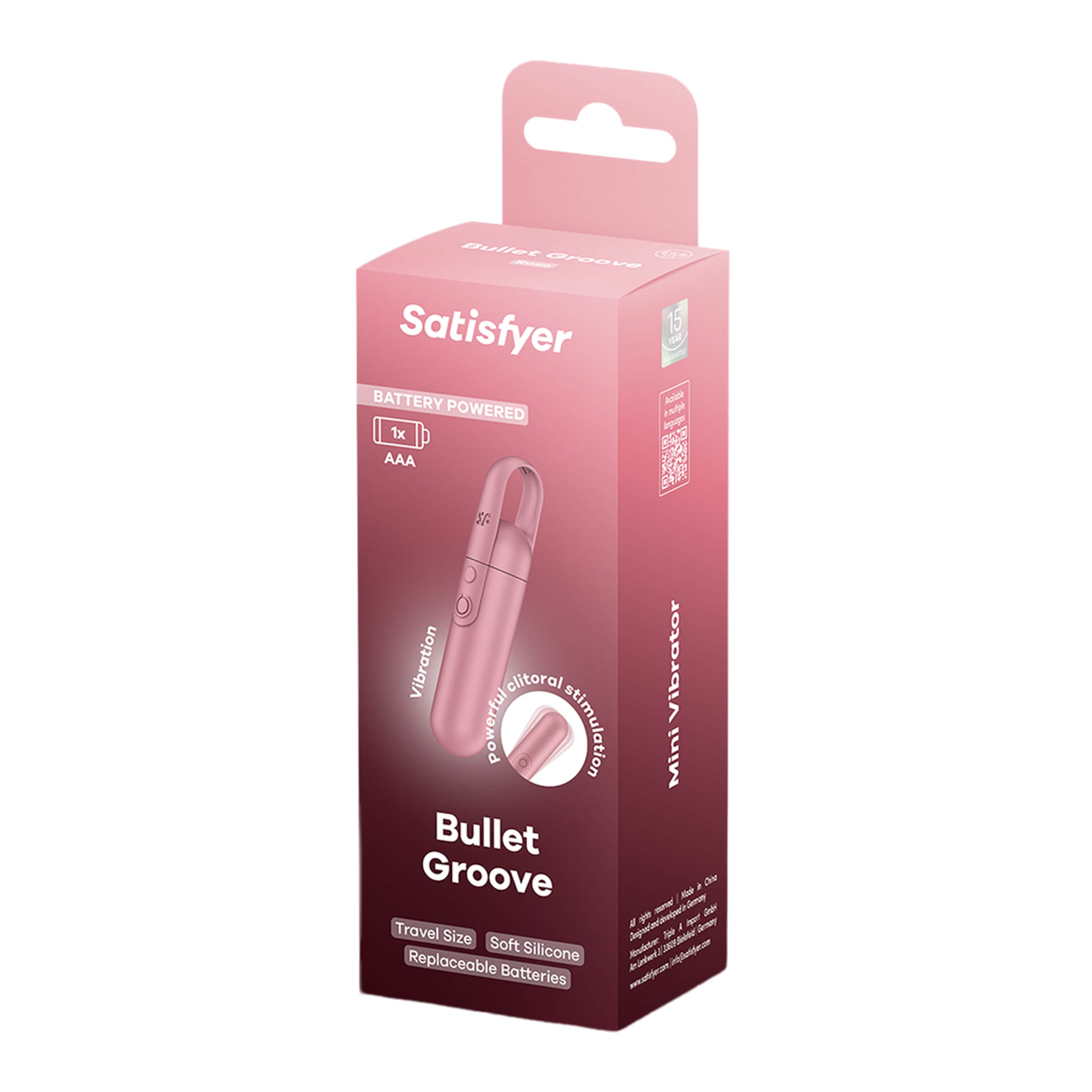 Minivibrator Satisfyer 'Bullet Groove' - Batteriebetrieben, 10 cm rosa