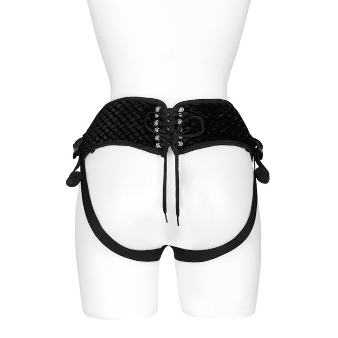 diamond-velvet-strap-on-corset-Schwarz-3