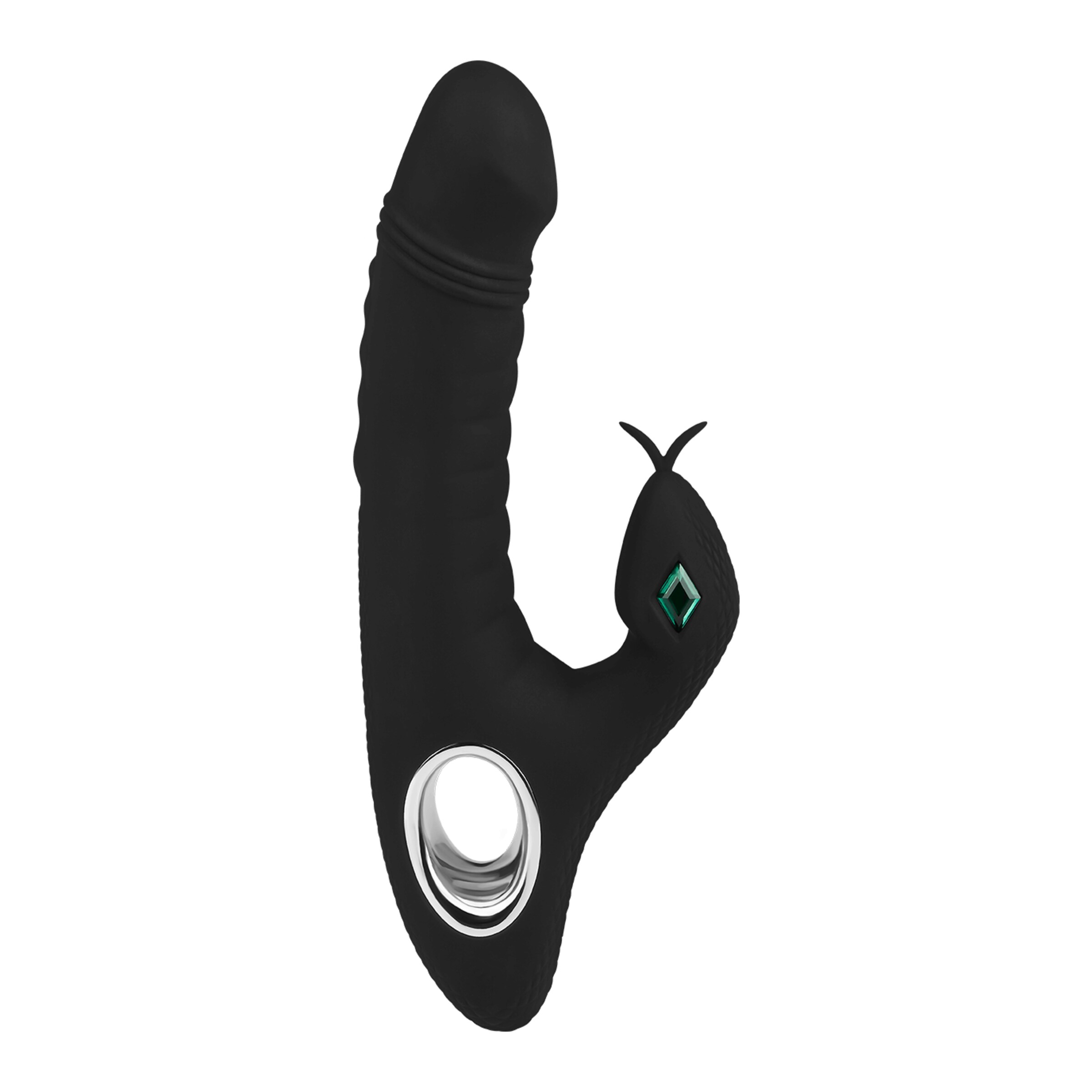 siliconen-rabbit-in-slangenlook-23-cm-Zwart-2