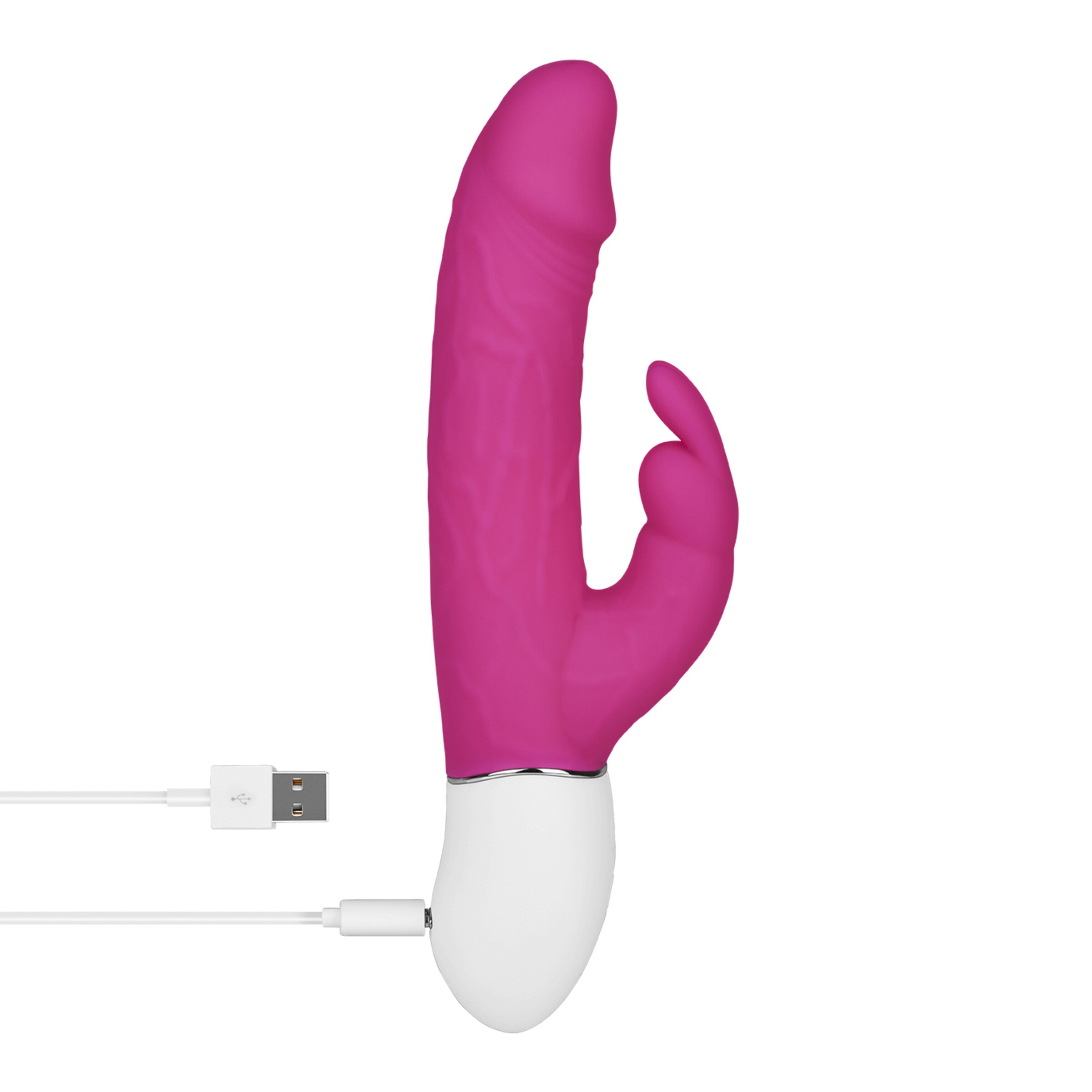 rabbit-en-silicone[nbhy]-avec-nervures-21-cm-Blanc-Rose néon-5