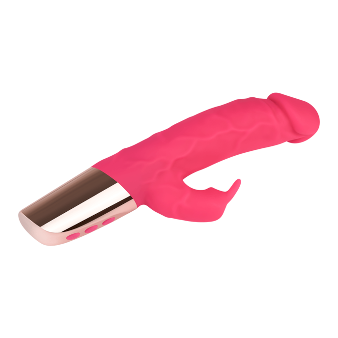 vibromasseur-rabbit-réaliste-en-silicone-22-cm-Or-Rose néon-6