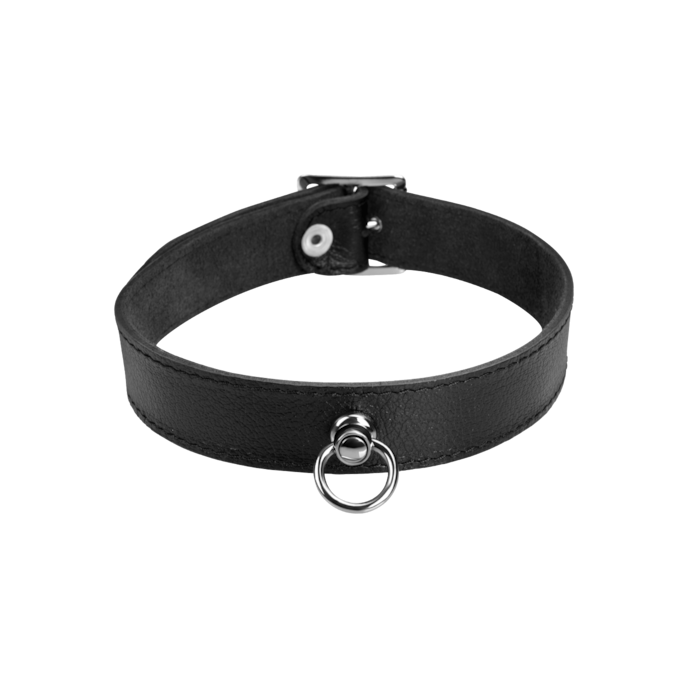 collier-étroit-en-cuir-avec-anneau-en-o-Noir-1