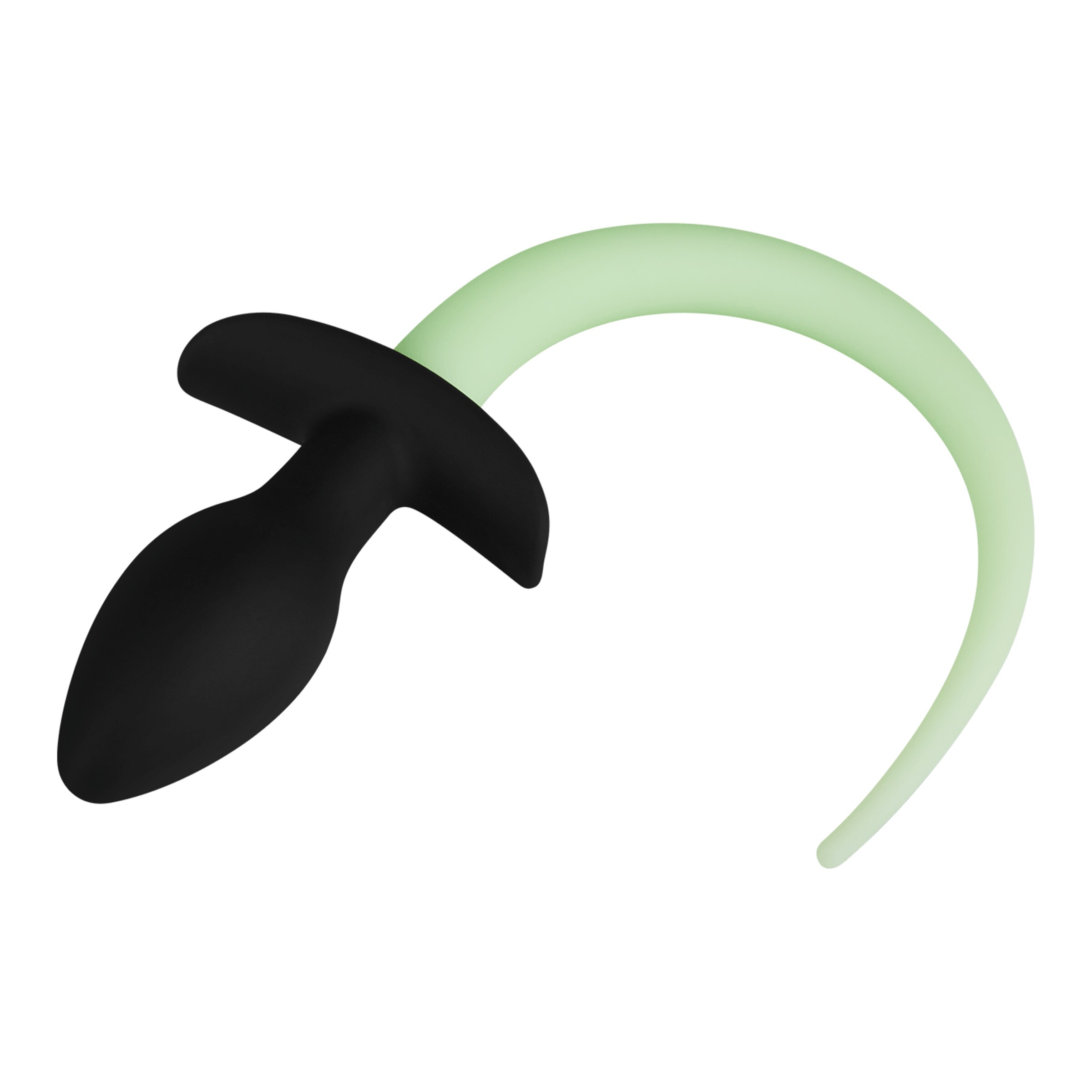plug-anal-en-silicone-avec-queue-28-cm-Noir-Vert néon-4