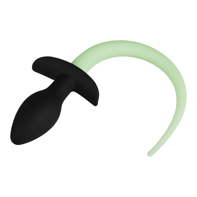 plug-anal-en-silicone-avec-queue-28-cm-Noir-Vert néon-4
