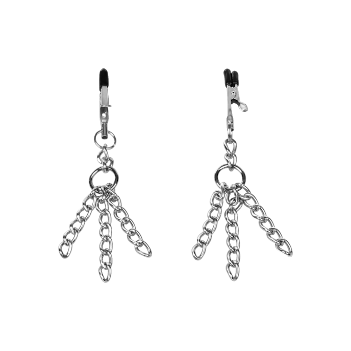pinces-avec-chaînettes-Argent-Noir-1