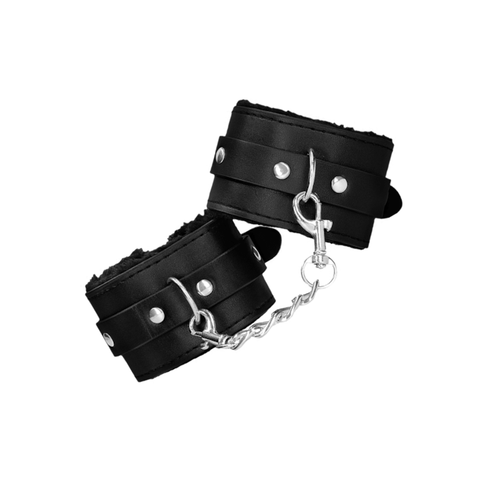 plush-bonded-leather-wrist-cuffs-Zwart-1