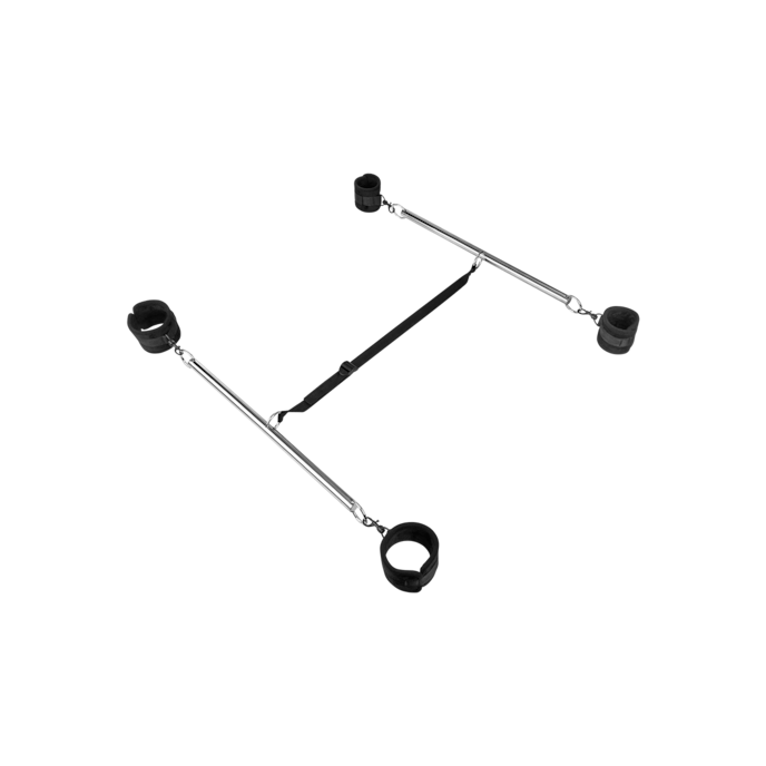 double-spreader-bar-with-soft-cuffs-4-pièces-Argent-Noir-1