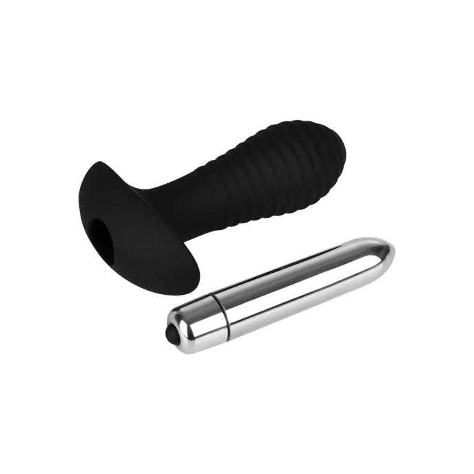 plug-anal-rainuré-en-silicone-10-2-cm-Argent-Noir-6