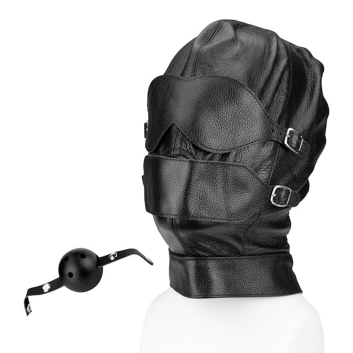 masque-en-cuir-à-variable-avec-bâillon-Noir-1