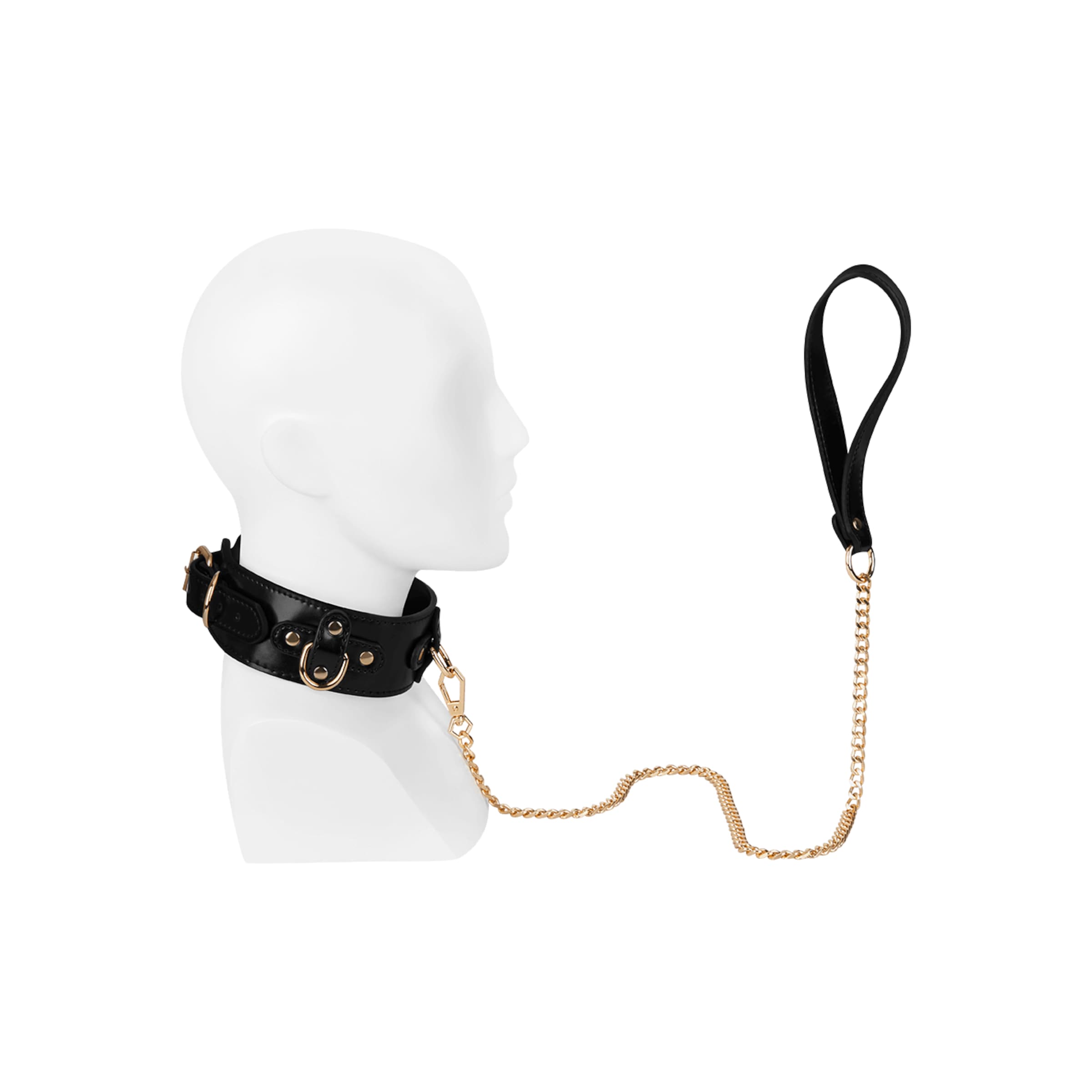 verruchte-halsband-inclusief-riem-Goud-Zwart-2