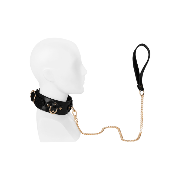 verruchte-halsband-inclusief-riem-Goud-Zwart-2