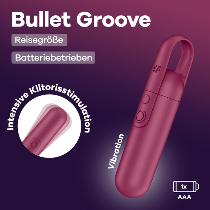 Minivibrator Satisfyer 'Bullet Groove' - Batteriebetrieben, 10 cm rot Minivibrator Satisfyer 'Bullet Groove' - Batteriebetrieben, 10 cm rot