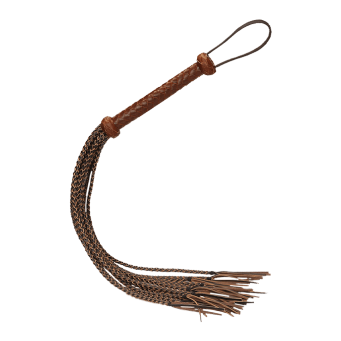 9-schwänzige-peitsche-aus-reitleder-Braun-Schwarz-1