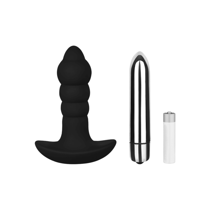 golvende-siliconen-anaalplug-9-7-cm-Zilver-Zwart-1