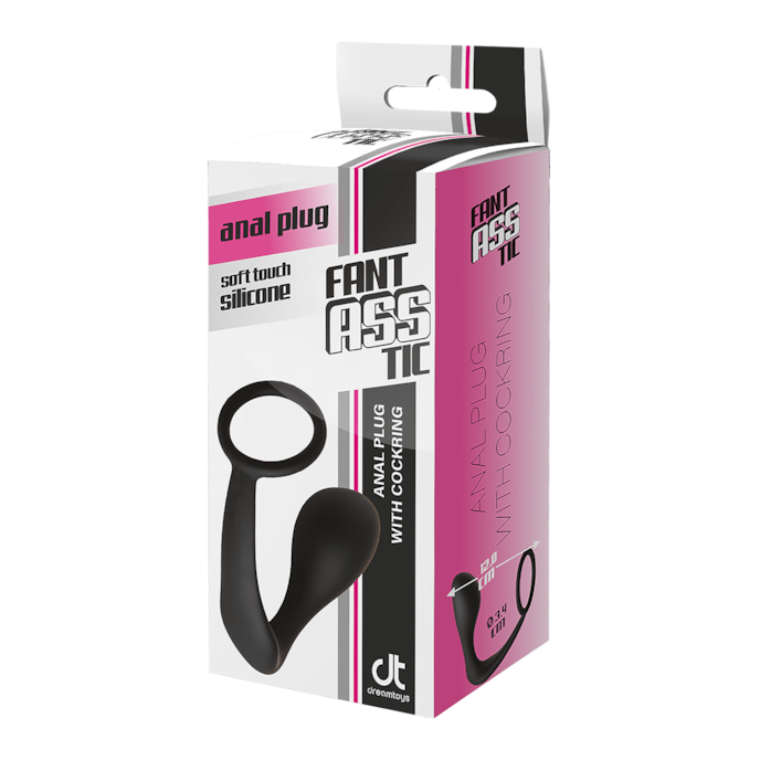 fantasstic---anal-plug-with-cockring-12-cm-Zwart-8