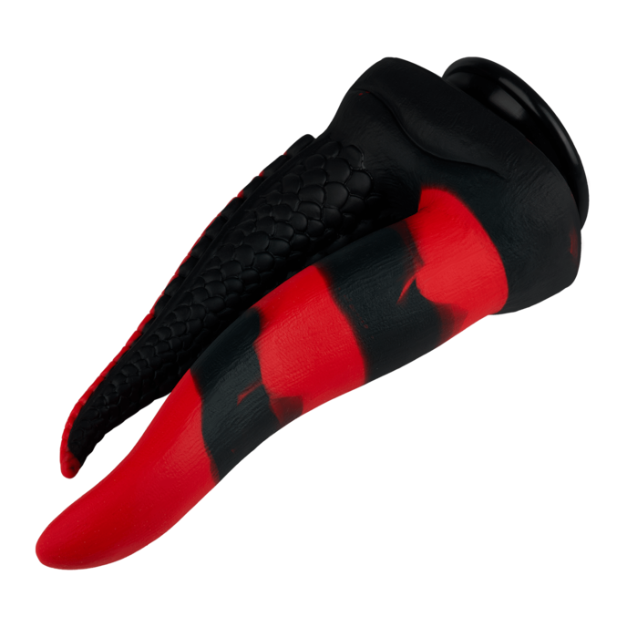 verspielter-tentakel-doppeldildo-mit-saugfuß-24-5-cm-Rot-Schwarz-6