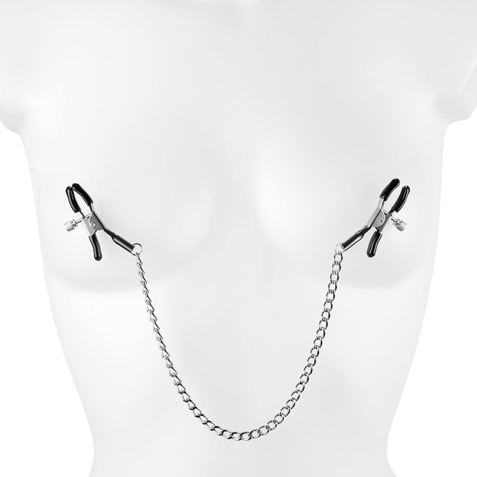 pinces-classiques-avec-chaîne-en-métal-Argent-Noir-1