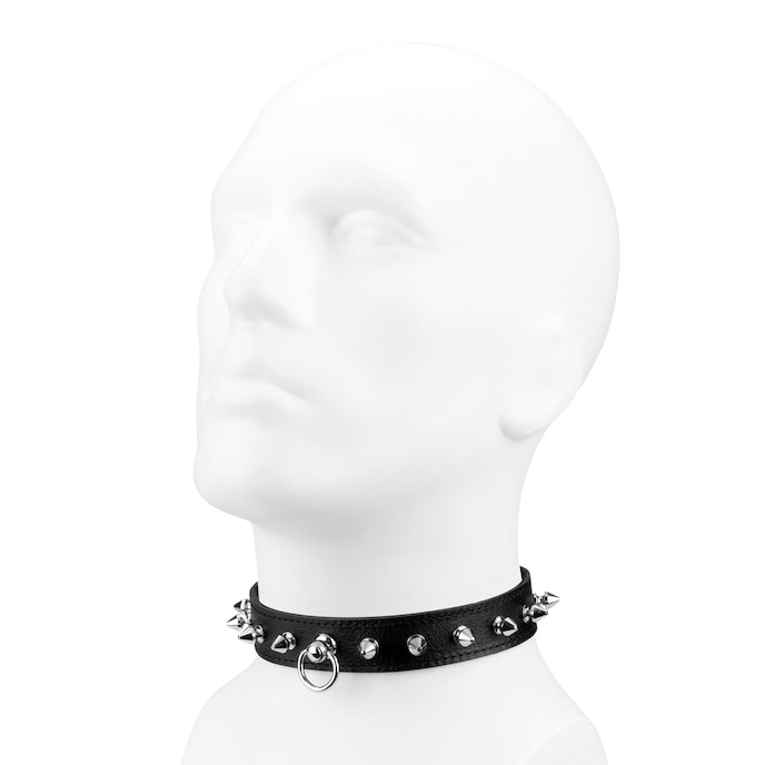 collier-en-cuir-avec-rivets-massifs-Argent-Noir-2