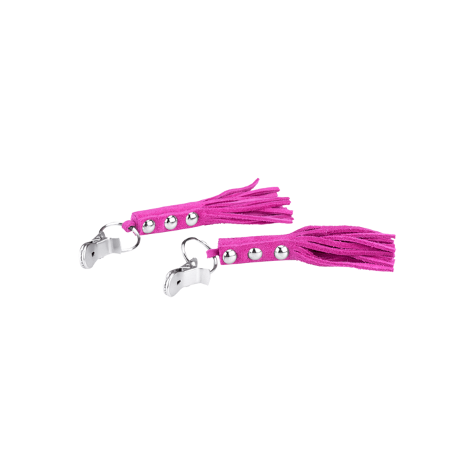 tepelklemmen-met-leren-kwastjes-Pink-Silber-1