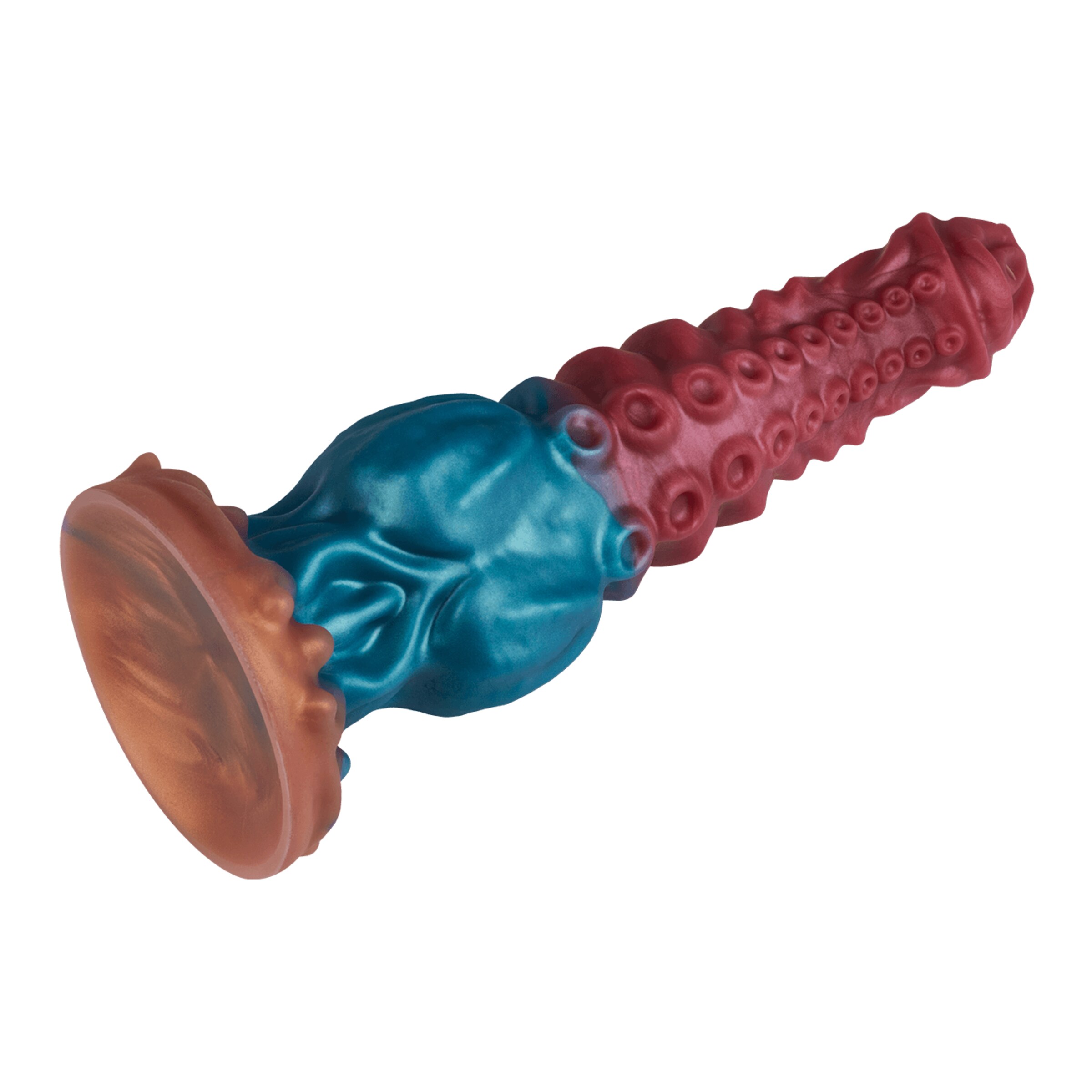 tentakel-dildo-met-opvallende-structuur-24-cm-Blauw-Goud-Rood-5