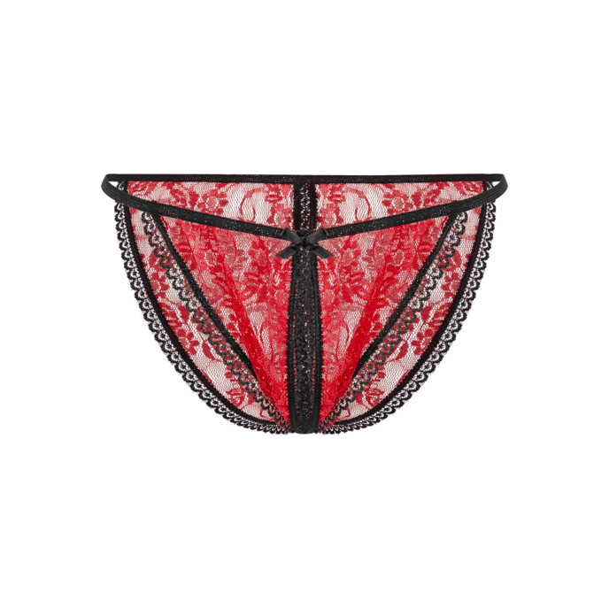 slip-ouvert-en-dentelle-avec-nœuds-Noir-Rouge-1